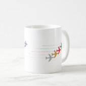 Farbenfrohe Reiseflugzeuge Kaffeetasse (VorderseiteRechts)
