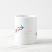 Farbenfrohe Reiseflugzeuge Kaffeetasse (Mittel)
