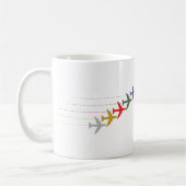 Farbenfrohe Reiseflugzeuge Kaffeetasse (Links)