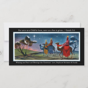 Farbenfrohe Reisende flache Weihnachtskarte Feiertagskarte