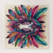 Farbenfrohe Reitpuzzle Puzzle (Horizontal)