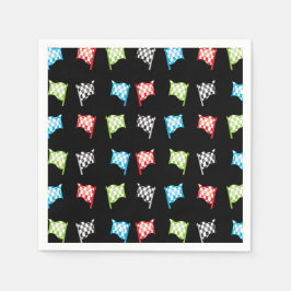 Farbenfrohe Rennflaggen auf der Black Birthday Par Serviette