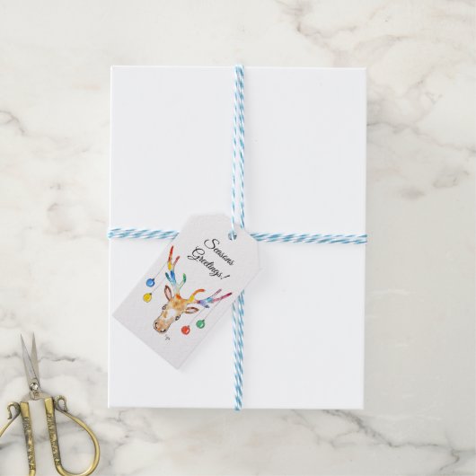 Farbenfrohe Rentiere Geschenkanhänger (Mit Garn)