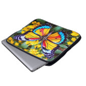Farbenfrohe Restbutterfly-Illustration Laptopschutzhülle (Vorne Knopf)