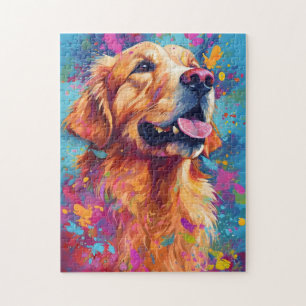 Farbenfrohe Retriever Puzzle