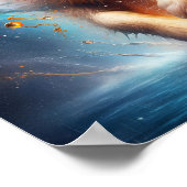 Farbenfrohe Retriever Regenbogen Spritzer Custom Poster (Ecke)