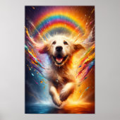 Farbenfrohe Retriever Regenbogen Spritzer Custom Poster (Vorne)