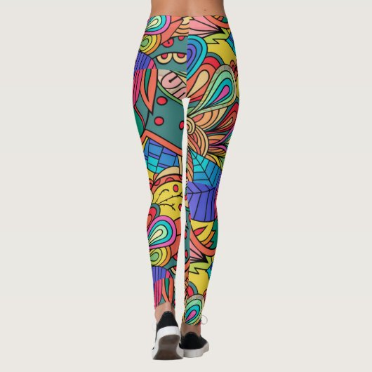 Farbenfrohe Retro 1960er, Psycholdelic Leggings (Rückseite)