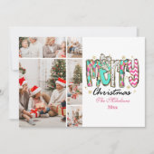 Farbenfrohe Retro 5 Foto Frohe Weihnachten (Vorderseite)