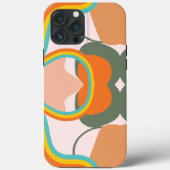 Farbenfrohe Retro-70er abstrakt auf rosa Ästhetik Case-Mate iPhone Hülle (Rückseite)