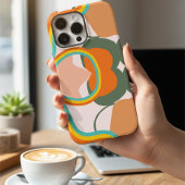 Farbenfrohe Retro-70er abstrakt auf rosa Ästhetik Case-Mate iPhone Hülle