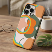 Farbenfrohe Retro-70er abstrakt auf rosa Ästhetik Case-Mate iPhone Hülle