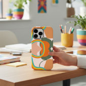 Farbenfrohe Retro-70er abstrakt auf rosa Ästhetik Case-Mate iPhone Hülle