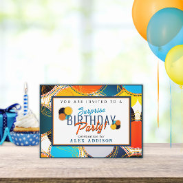 Farbenfrohe Retro 70er Abstrakte Überraschung Gebu Einladung