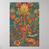 Farbenfrohe Retro 70er Psychedelic AI Art Poster (Vorne)