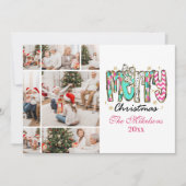 Farbenfrohe Retro 7 Foto Frohe Weihnachten (Vorderseite)