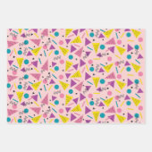 Farbenfrohe Retro-80er Geschenkpapier Set (Vorderseite)