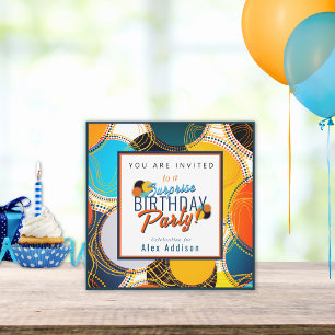 Farbenfrohe Retro 80's Suprise Birthday Einladung