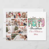 Farbenfrohe Retro 8 Foto Frohe Weihnachten (Vorderseite)