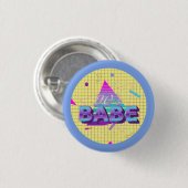 Farbenfrohe Retro 90er Babe Button (Vorne & Hinten)