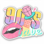 Farbenfrohe Retro 90er Babe Lips Ring Pop Aufkleber (Vorderseite)