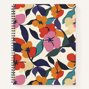Farbenfrohe Retro Abstrakte Blütenspirale Gemuster Notizblock