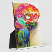 Farbenfrohe Retro Abstrakte Mohnwasserfarbe Fotoplatte (Seite)