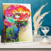 Farbenfrohe Retro Abstrakte Mohnwasserfarbe Fotoplatte (Seite)