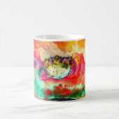 Farbenfrohe Retro Abstrakte Mohnwasserfarbe Kaffeetasse (Mittel)
