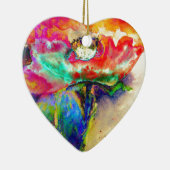 Farbenfrohe Retro Abstrakte Mohnwasserfarbe Keramikornament (Rechts)