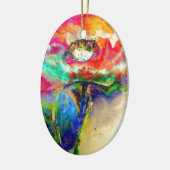 Farbenfrohe Retro Abstrakte Mohnwasserfarbe Keramikornament (Links)