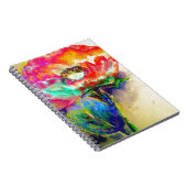 Farbenfrohe Retro Abstrakte Mohnwasserfarbe Notizblock (Rechte Seite)