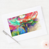 Farbenfrohe Retro Abstrakte Mohnwasserfarbe Rechteckiger Aufkleber (Umschlag)