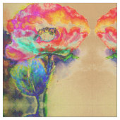 Farbenfrohe Retro Abstrakte Mohnwasserfarbe Stoff (Nahaufnahme)