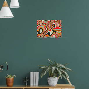 Farbenfrohe Retro-Abstrakte Swirlies Poster