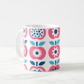 Farbenfrohe Retro Apple Nahtloses Muster Kaffeetasse (Vorderseite Links)