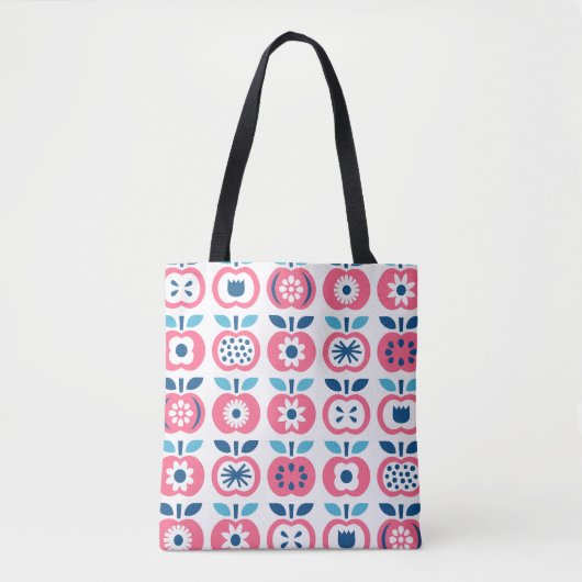 Farbenfrohe Retro Apple Nahtloses Muster Tasche (Vorderseite)