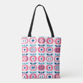 Farbenfrohe Retro Apple Nahtloses Muster Tasche (Rückseite)