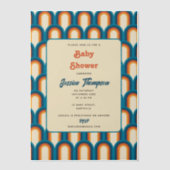 Farbenfrohe Retro Arch Rainbow Pattern Kinderdusch Pergament Einladungen (Vorderseite)