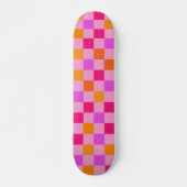 Farbenfrohe Retro Ästhetik Prüfmuster Magenta Skateboard (Vorne)