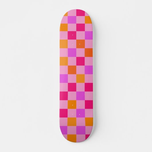 Farbenfrohe Retro Ästhetik Prüfmuster Magenta Skateboard (Vorne)