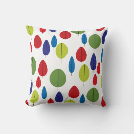 Farbenfrohe Retro-Blätter Kissen