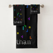 Farbenfrohe Retro Block Puzzle Game Gaming Badhandtuch Set (Insitu)