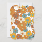 Farbenfrohe Retro-Blume der 60er 70er Jahre Einladung (Rückseite)