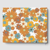 Farbenfrohe Retro-Blume der 60er 70er Jahre Gästebuch (Rückseite)