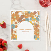 Farbenfrohe Retro-Blume der 60er 70er Jahre Serviette (Beispiel)