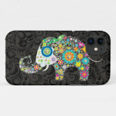 Farbenfrohe Retro-Blume Elefantendesign Case-Mate iPhone Hülle (Rückseite (Horizontal))