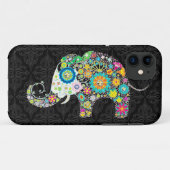 Farbenfrohe Retro-Blume Elefantendesign Case-Mate iPhone Hülle (Rückseite (Horizontal))