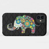 Farbenfrohe Retro-Blume Elefantendesign Case-Mate iPhone Hülle (Rückseite (Horizontal))