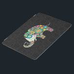 Farbenfrohe Retro-Blume Elefantendesign iPad Hülle<br><div class="desc">Retro-Blume in Elefantenform. Dekoriert mit Bildern von Diamantstiften. Design ist auf anderen Produkten erhältlich und kann bei jedem von Zazzle angebotenen Produkt angefordert werden.</div>